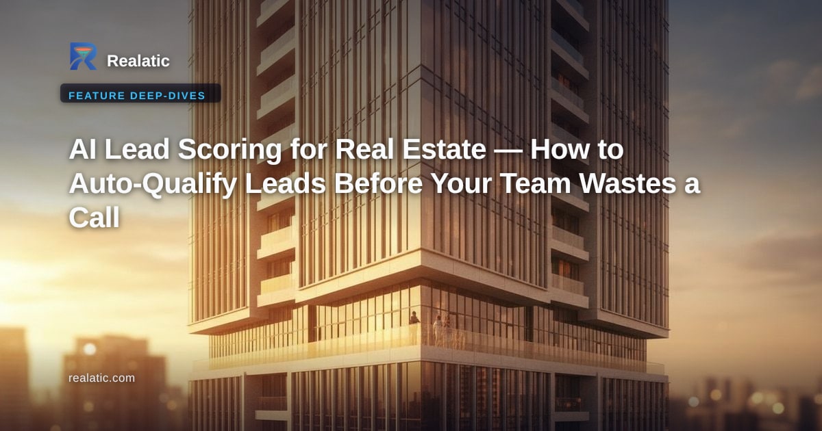 AI Lead Scoring for Real Estate — How to Auto-Qualify Leads Before Your Team Wastes a Call — Realatic Blog