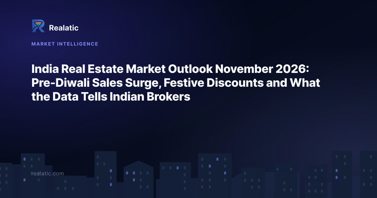 India Real Estate Market Outlook November 2026: Pre-Diwali Sales Surge, Festive Discounts and What the Data Tells Indian Brokers — Realatic Blog