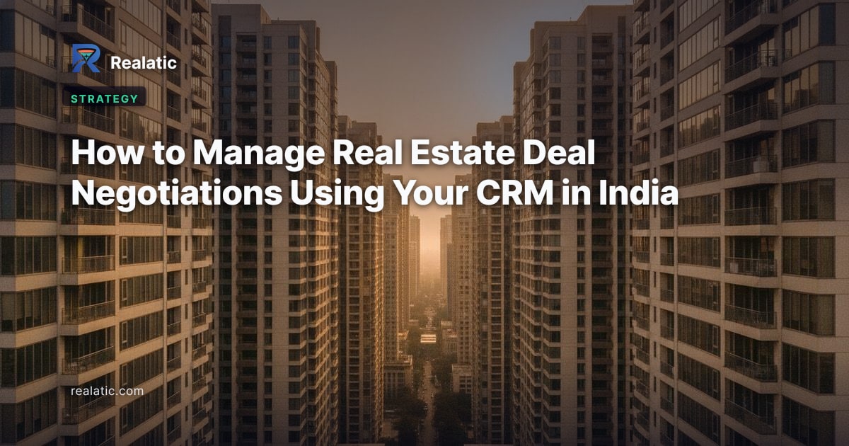How to Manage Real Estate Deal Negotiations Using Your CRM in India — Realatic Blog