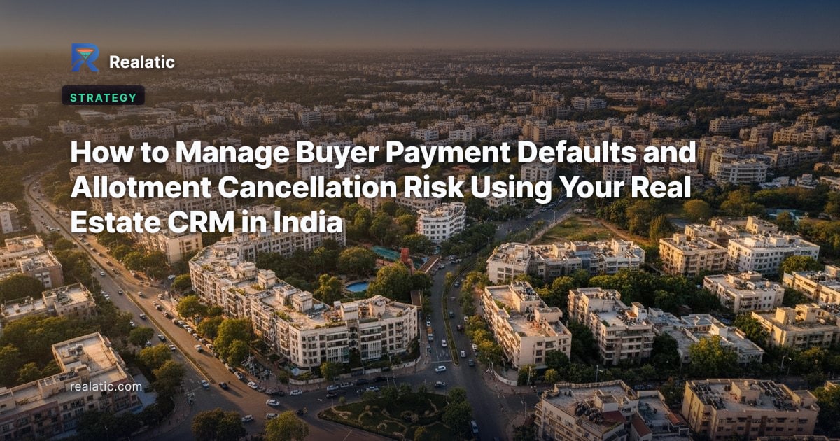 How to Manage Buyer Payment Defaults and Allotment Cancellation Risk Using Your Real Estate CRM in India — Realatic Blog