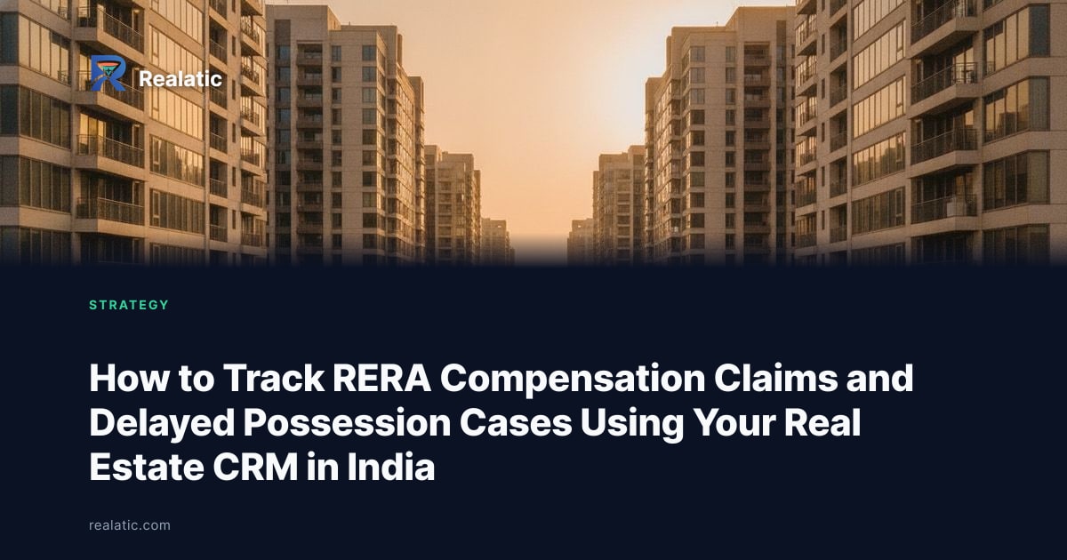 How to Track RERA Compensation Claims and Delayed Possession Cases Using Your Real Estate CRM in India — Realatic Blog