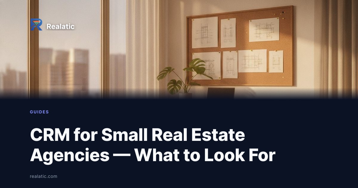 CRM for Small Real Estate Agencies — What to Look For — Realatic Blog