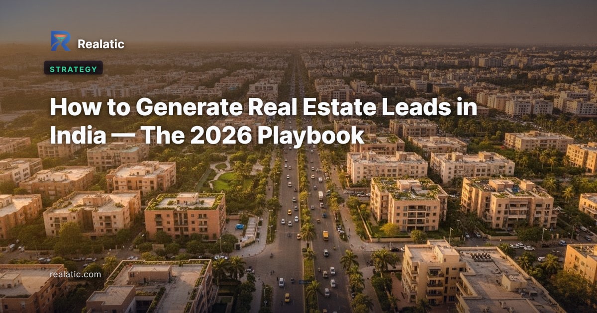 How to Generate Real Estate Leads in India — The 2026 Playbook — Realatic Blog