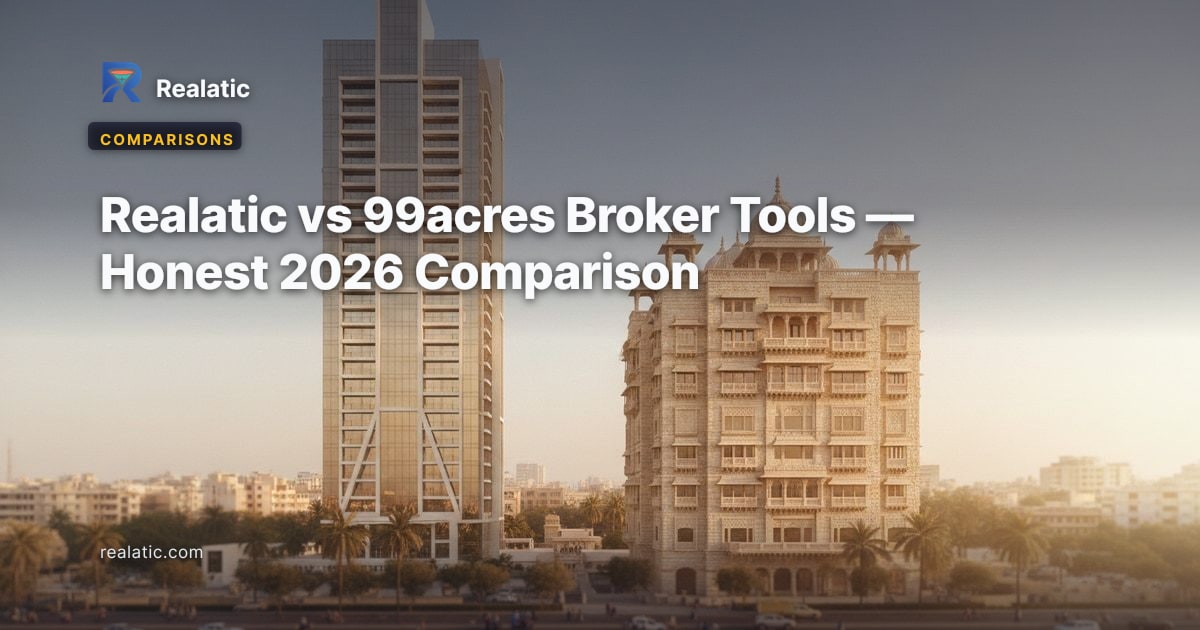 Realatic vs 99acres Broker Tools — Honest 2026 Comparison — Realatic Blog
