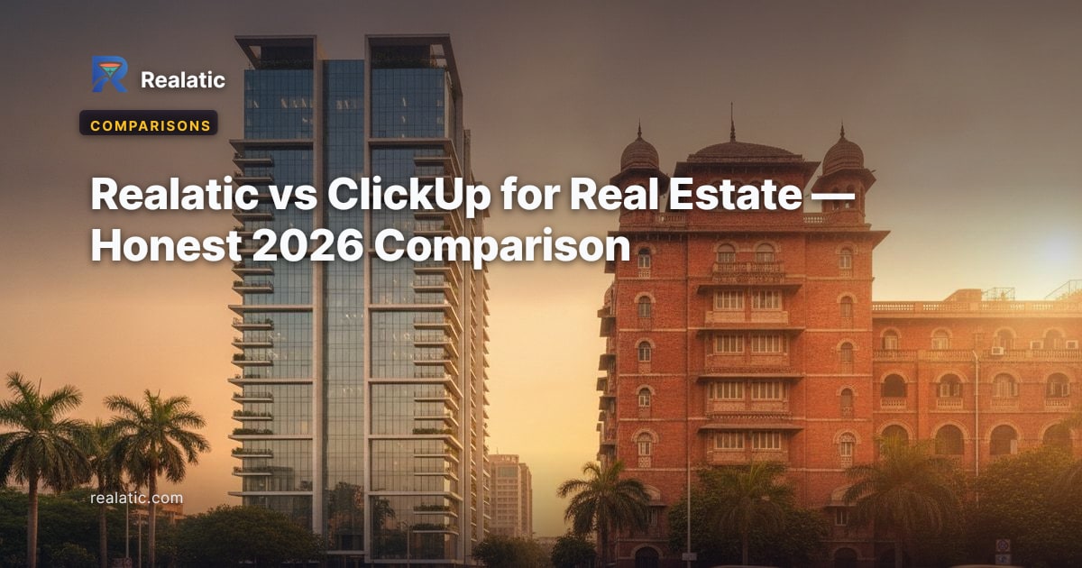 Realatic vs ClickUp for Real Estate — Honest 2026 Comparison — Realatic Blog