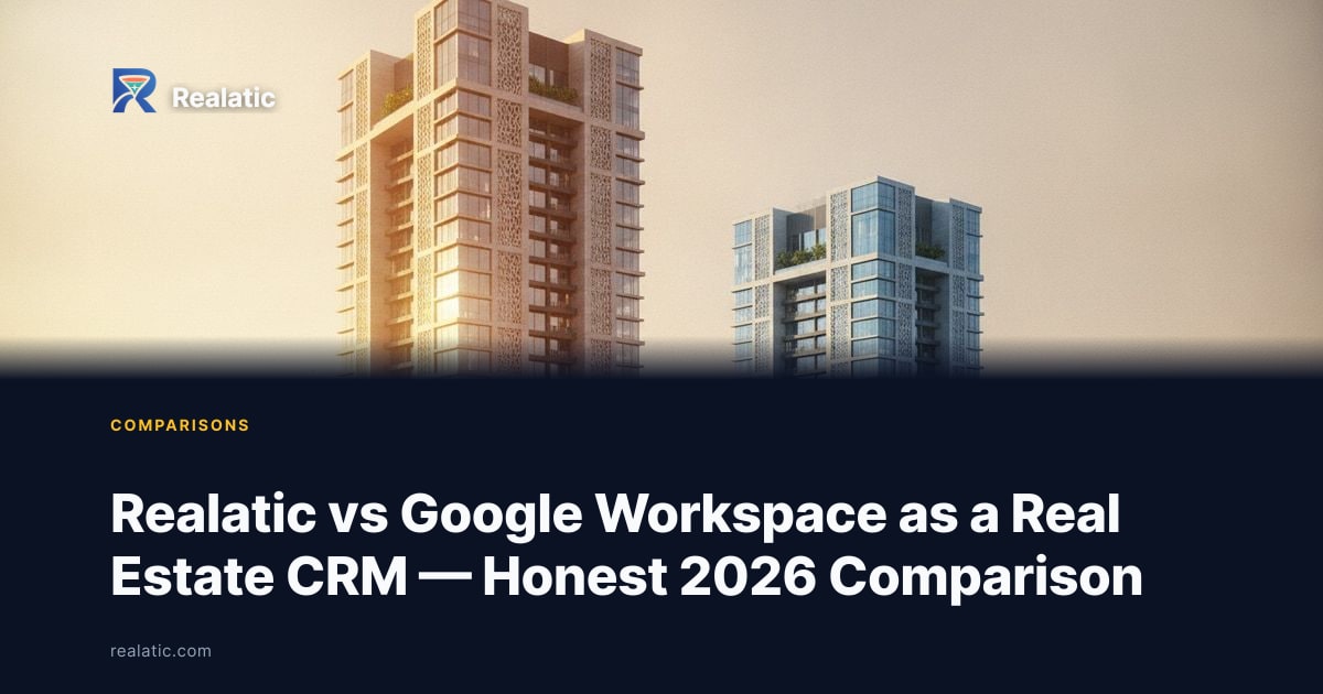 Realatic vs Google Workspace as a Real Estate CRM — Honest 2026 Comparison — Realatic Blog