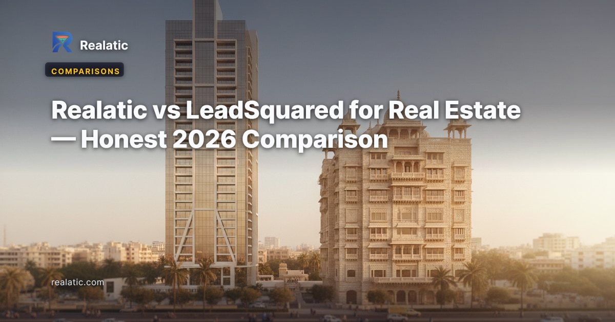 Realatic vs LeadSquared for Real Estate — Honest 2026 Comparison — Realatic Blog